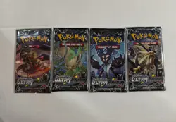 Pokemon TCG Sun and Moon Ultra Prism 4x Booster Packs Complete Art Set Sealed - Image 1
