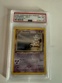 2000 Pokemon Neo Genesis 1st Edition Slowking #14 PSA 8 w/ Swirl - Image 1