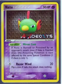 VINTAGE POKEMON 2005 NATU 66/107 Ex DEOXYS - REVERSE HOLO -STAMPED - NM/LP - Image 1
