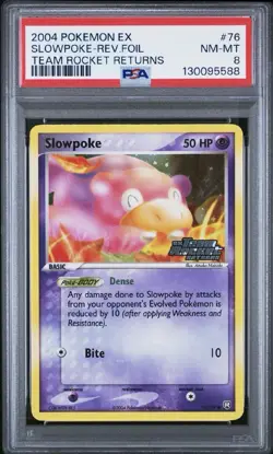 2004 Pokemon EX Team Rocket Returns Slowpoke Reverse Foil 76/109 PSA 8 NM-MT! - Image 1