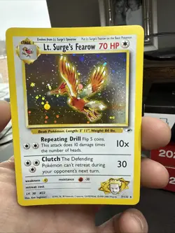 Pokemon TCG Lt. Surge's Fearow Holo Rare Gym Heroes w/ Lt. Surge’s Spearow addon - Image 2