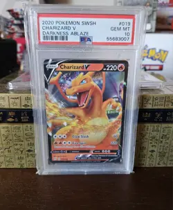 POKEMON 2020 DARKNESS ABLAZE CHARIZARD V #019 PSA MINT 10 - Image 1