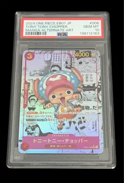 2024 One Piece Japanese Tony Tony Chopper Manga Alternate Art #EB01-006 PSA 10 - Image 1