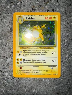 Pokemon TCG Cards Raichu 14/102 Base Set Holo Rare - Image 3