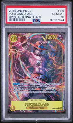 Portgas.D.Ace OP07-119 PSA 10 ALT ART English Secret 500 Years One Piece Card - Image 1