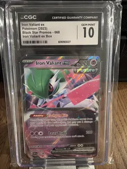 Pokemon Iron Valiant EX Paradox Rift Black Star Promo Card 68/100 CGC 10 - Image 2