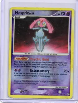 2008 Pokemon Mesprit Card 34/146 Legends Awakened Reverse Holo Rare - Image 1
