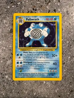 Pokemon TCG Cards Poliwrath 13/102 Base Set Holo Rare - Image 1