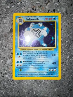 Pokemon TCG Cards Poliwrath 13/102 Base Set Holo Rare - Image 3