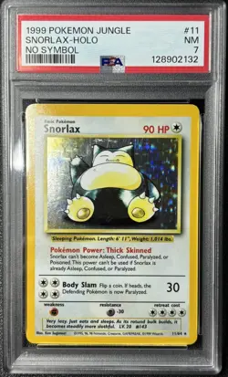 Pokemon - Snorlax Holo - PSA 7 - 1999 Jungle 11/64 Rare NO SYMBOL Error Card! - Image 1