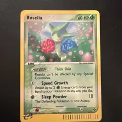 Pokemon TCG Roselia EX Dragon Reverse Holo Rare Card 9/97 MP Condition - Image 1