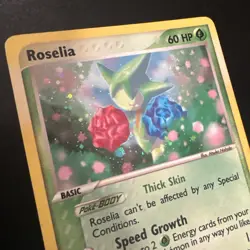 Pokemon TCG Roselia EX Dragon Reverse Holo Rare Card 9/97 MP Condition - Image 2