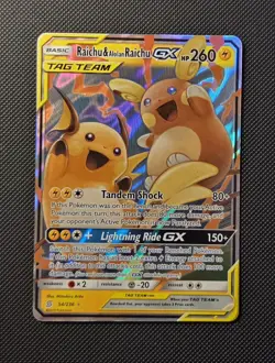 Pokemon TCG Raichu Alolan Raichu Tag Team GX Holo Card Unified Minds 54/236 - Image 1