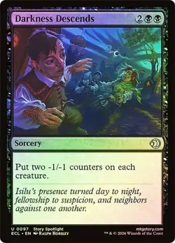 NM Foil Darkness Descends, MTG, Lorwyn Eclipsed, Magic the Gathering, 97 - Image 1