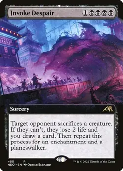 Invoke Despair - Foil Extended Art NEO NM MTG - Image 1