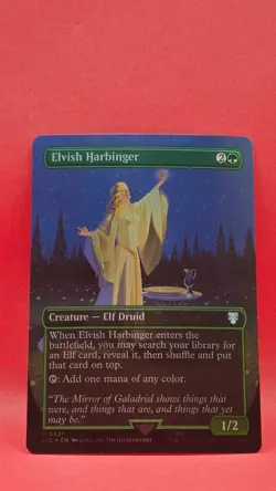 Elvish Harbinger - BORDERLESS ALTERNATE ART MTG Lord of the Rings Commander 527 - Image 1