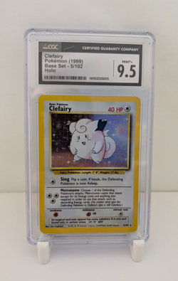 Clefairy 1999 Pokemon Base Set Unlimited #5/102 CGC 9.5 Gem Mint WOTC - Image 1