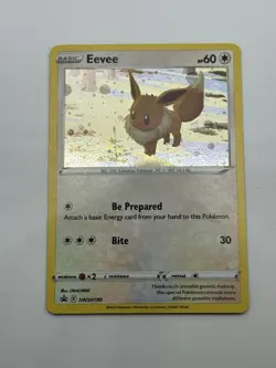 Pokemon TCG Eevee SWSH190 Black Star Promo Galaxy Holo Swirl - Image 1