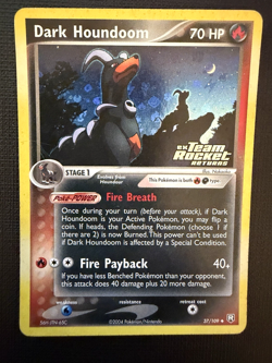 Dark Houndoom EX Team Rocket Returns #37/109 Reverse Holo Stamped 2004 Pokemon - Image 1