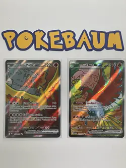 Moltres EX 208/182 + Ho-Oh 209/182 Destined Rivals Illustration Rare Pokemon Lot - Image 2