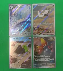 Pokemon NM Alternate Full Art Illustration Rares Lot4 Dragonair, Larvitar, Slith - Image 3
