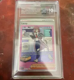 Pokemon Prismatic Evolutions LACEY 175/131 Special Illustration Rare TAG 10 - Image 1