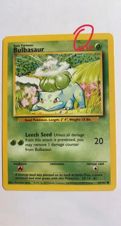 🚨 ERROR Ink Dot MISPRINT Base Set Bulbasaur 44/102 Pokemon TCG 🚨 - Image 1