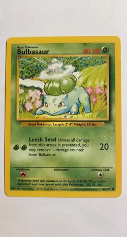🚨 ERROR Ink Dot MISPRINT Base Set Bulbasaur 44/102 Pokemon TCG 🚨 - Image 2