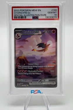 2023 Pokemon MEW EN-151 Special Illustration Rare #199 Charizard EX PSA 10 - Image 1