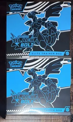(2) Pokemon Scarlet & Violet Black Bolt SEALED Elite Trainer Box ETB - Image 1