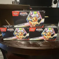 Pokemon Prismatic Evolutions Surprise Box Lot of 3 Eevee TCG Collectible Boxes - Image 1