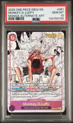 PSA 10 - Monkey.D.Luffy (Manga) EB02-061 - Alternate Art - One Piece - Image 1