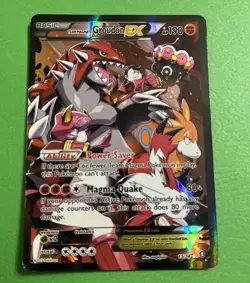 Pokemon TCG Team Magma's Groudon EX Holo Full Art Rare Card 15/34 Double Crisis - Image 3