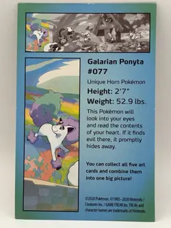 Galarian Ponyta #077 Pokemon Puzzle Piece Card 2020 - Image 1