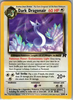 Dark Dragonair 33/82 Non Holo Team Rocket - Pokemon Card - LP - Image 1