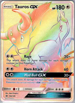 Tauros GX (Secret) 156/149 SM Base Set - Pokemon Card - NM - Image 1