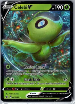 Celebi V 007/198 SWSH06: Chilling Reign - Pokemon Card - NM - Image 1