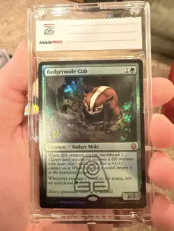 Magic The Gathering Avatar Badgermole Cub Foil Prerelease Promo Card MTG TCG - Image 1