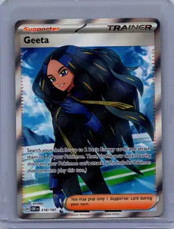 Geeta 218/197 - Obsidian Flames Full Art Trainer Ultra Rare Pokemon TCG Card - Image 1