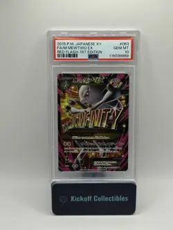 PSA 10 M Mewtwo EX 063/059 Red Flash 1st Ed 2015 Pokemon Card Japanese - Image 1