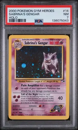 Sabrina's Gengar #14/132 Pokemon Gym Heroes PSA 7 - Image 1
