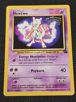 MEWTWO Black Star Promo #3 1999 *Kids WB The First Movie* Pokemon Card - VLP - Image 2
