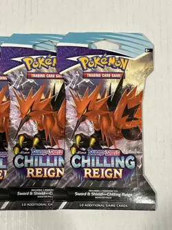 Pokemon TCG Sword & Shield Chilling Reign 5 Sleeved Sealed Booster Packs - Image 3