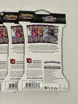 Pokemon TCG Sword & Shield Chilling Reign 5 Sleeved Sealed Booster Packs - Image 4