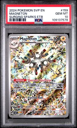 2024 POKEMON SVP EN-SV BLACK STAR PROMO #159 MAGNETON PSA 10 - Image 1
