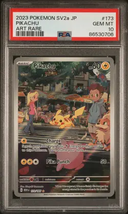 Pikachu 173/165 Illustration Rare 151 Pokemon ENGLISH, JAPANESE MISLABEL PSA 10 - Image 1