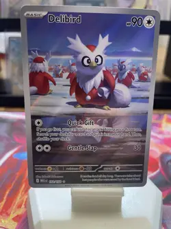 Pokemon Delibird Me01: Mega Evolution Illustration Rare Holo Basic 90HP 152/132 - Image 1