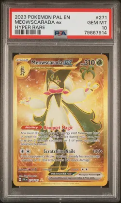 2023 POKEMON PAL EN-PALDEA EVOLVED HYPER RARE #271 MEOWSCARADA EX PSA 10 - Image 1