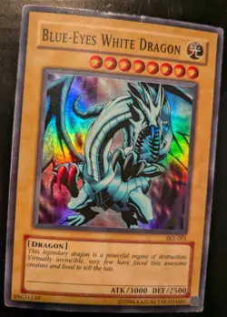 YU-GI-OH BLUE EYES WHITE DRAGON SKE-001 SUPER RARE HP/DMGED UNLIMITED - Image 1