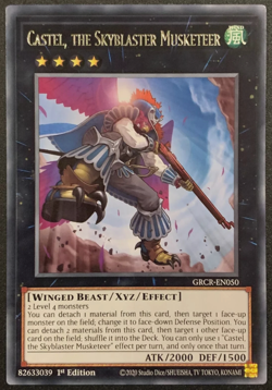 5x Castel, the Skyblaster Musketeer - GRCR-EN050 - Rare 1st Edition YuGiOh - NM - Image 1